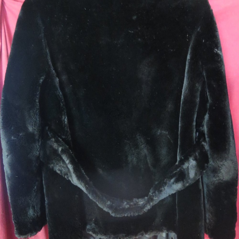 Authentic Sheared Black Beaver Fur Jacket Headband Belt - Picture 7 of 13